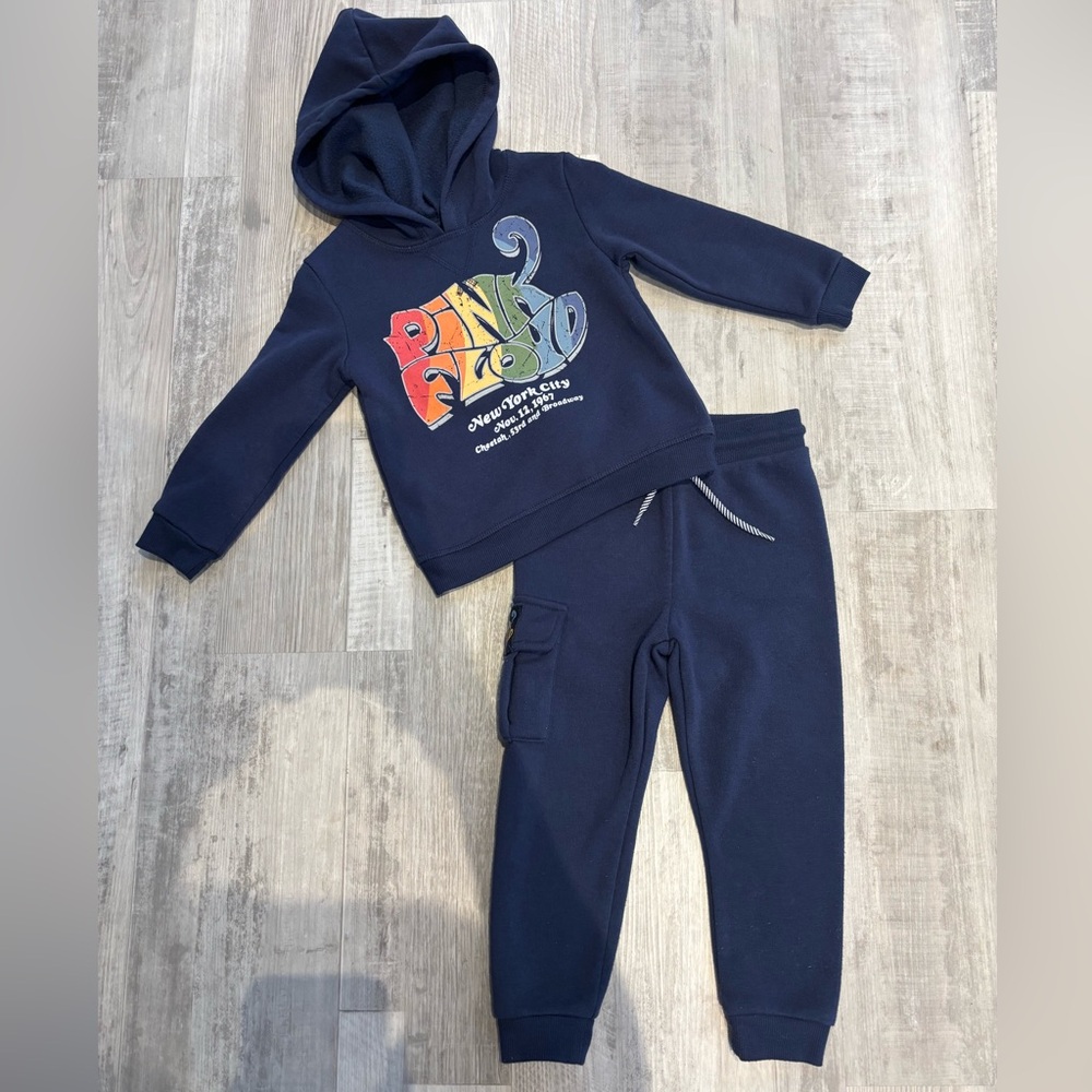 Pink Floyd Navy Kids Sweatshirt‎ & Joggers Set with Rainbow Logo